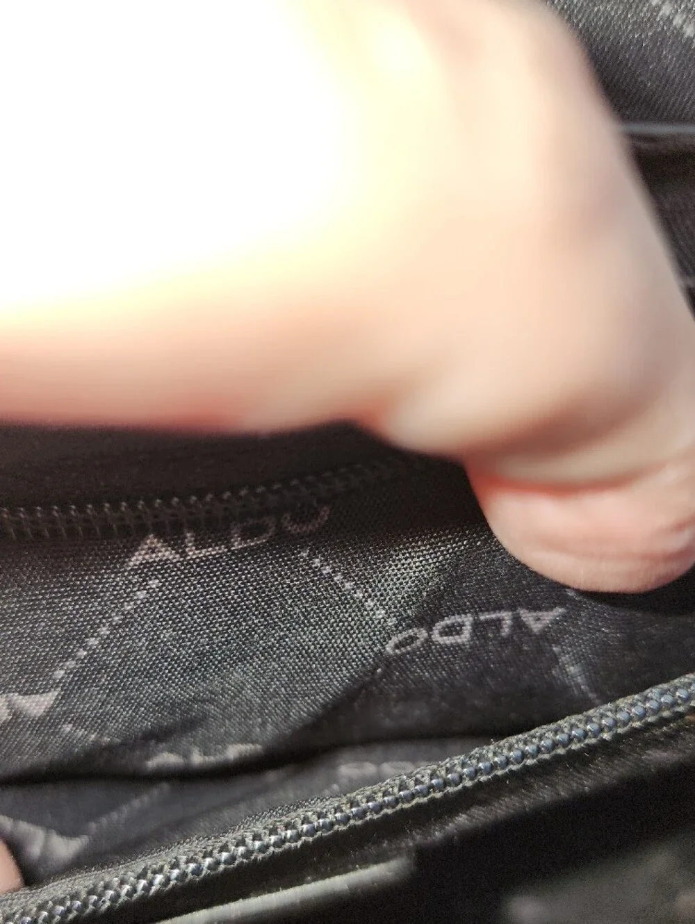Aldo Black Pebbled Crossbody with Gold Turn-Lock Accent